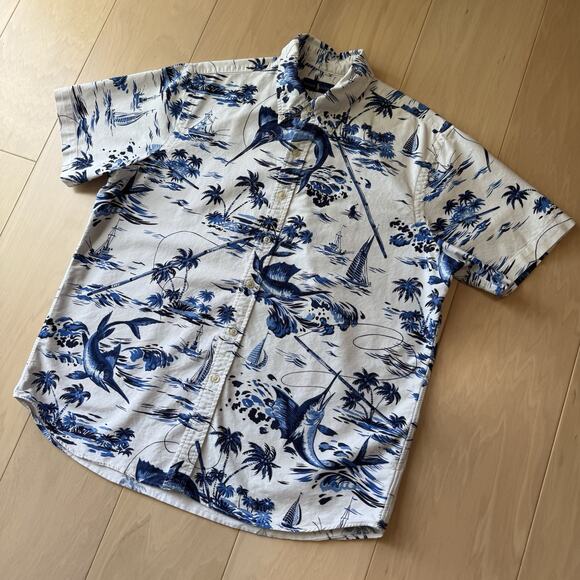 Polo Ralph Lauren Shirt L White Multicolor Fishing Vacation Hawaii Party RRL - Picture 8 of 8